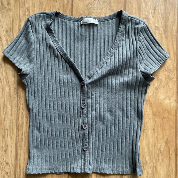 Size Small * Lily Stem Ribbed Top - Picture 1 of 3